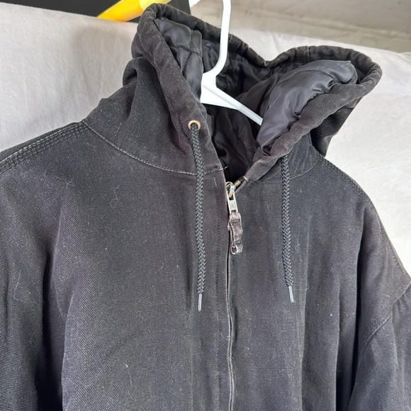 KEY Men's Insulated Hooded Duck Jacket in Black - Picture 3 of 8